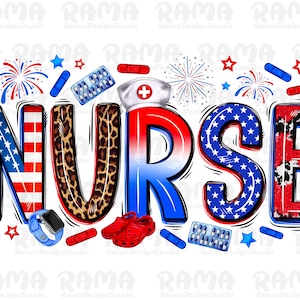 American Nurse Sublimation Design Png, Nurse Png, , 4th of July Png, Nurse Png, America Png Files for Cricut, Nurse Png Files, Nursing Png