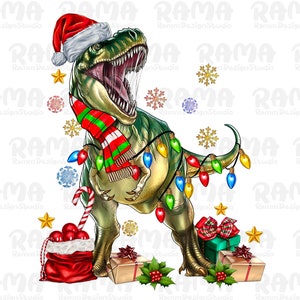 クリスマス恐竜Png、T-レックスクリスマスPng昇華デザイン、クリスマス恐竜Png、クリスマス動物Png、メリークリスマスPng、T-レックスPng
