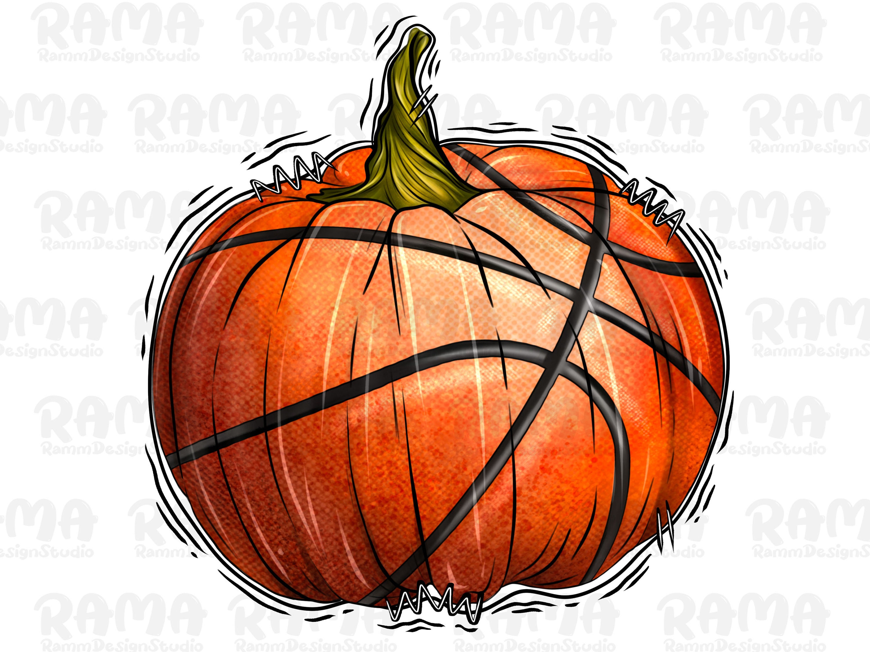 Basketball Pumpkin Halloween Graphic by DAMO · Creative Fabrica