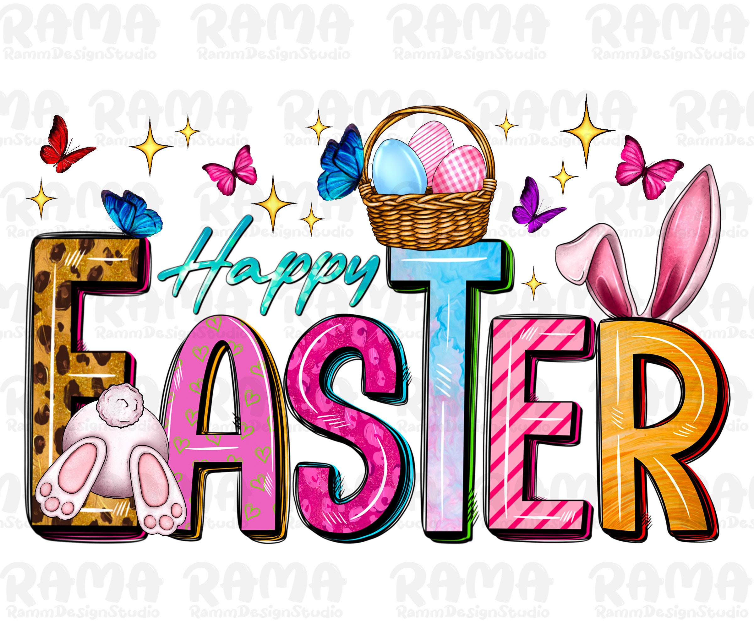Happy Easter Bunny Png Sublimation Design, Easter Png, Happy Easter Png, Easter Bunny Png,Easter Day Png,Western Easter Png,Digital Download