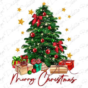 Merry Christmas Tree With Gift Box Png Sublimation Design,Merry Christmas Png,Christmas Png,Christmas Tree,Christmas Gifts,Digital Downloads
