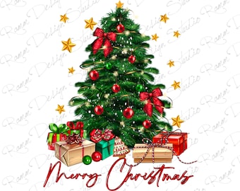 Merry Christmas Tree With Gift Box Png Sublimation Design,Merry Christmas Png,Christmas Png,Christmas Tree,Christmas Gifts,Digital Downloads