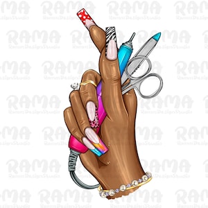 Nailart Hand Png, Nail Tech Png Sublimation Design Download, Western Nagel Png, Nail Hustler Png, Nail Boss Png, Nail Art Png, Png Datei