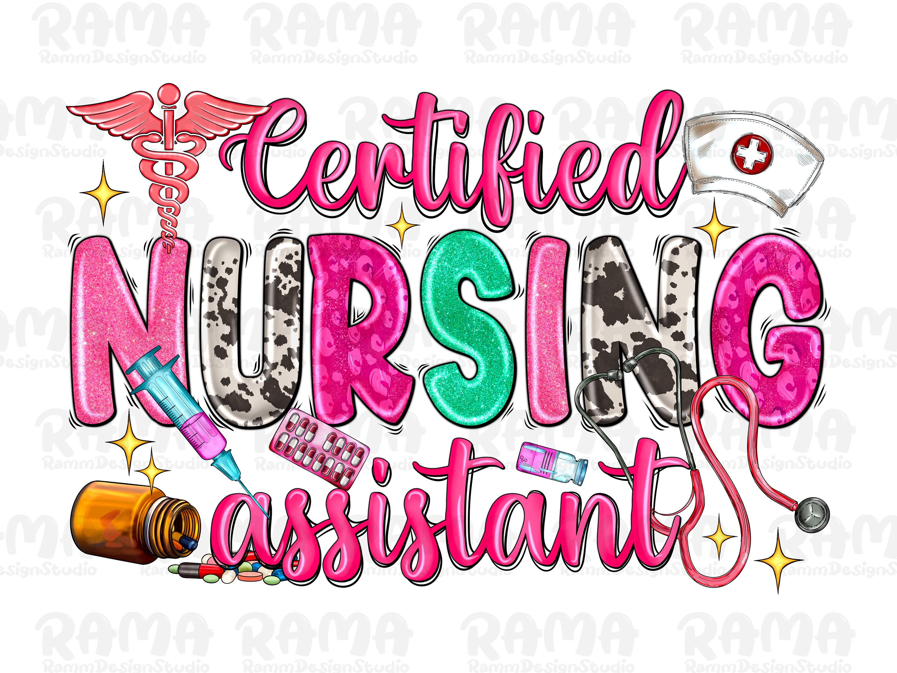 Certified Nursing Assistant png sublimation design download, Nurse life png, CNA Nurse png, Nursing png, sublimate designs download