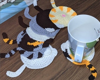 Crochet Cat Butt Coaster