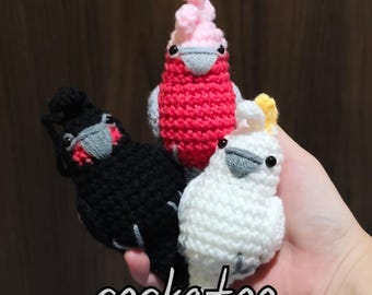 Crochet Cockatoo Parrot Bird Amigurumi Keychain