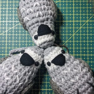 Crochet African Grey Parrot Bird Amigurumi Keychain image 5