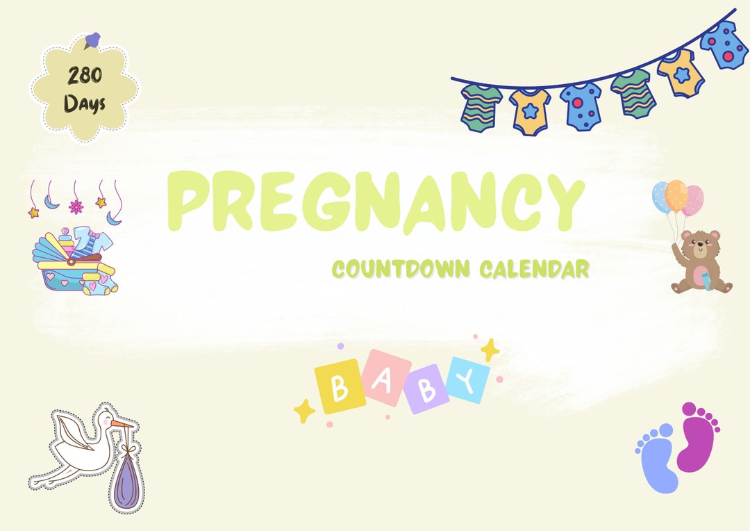 Pregnancy Countdown Calendar Etsy