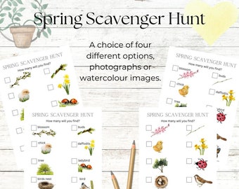 Chasse au trésor printanière : repérez les signes du printemps lors d'une promenade printanière, emportez avec vous cette activité inspirée de Montessori pour vous connecter avec la nature.
