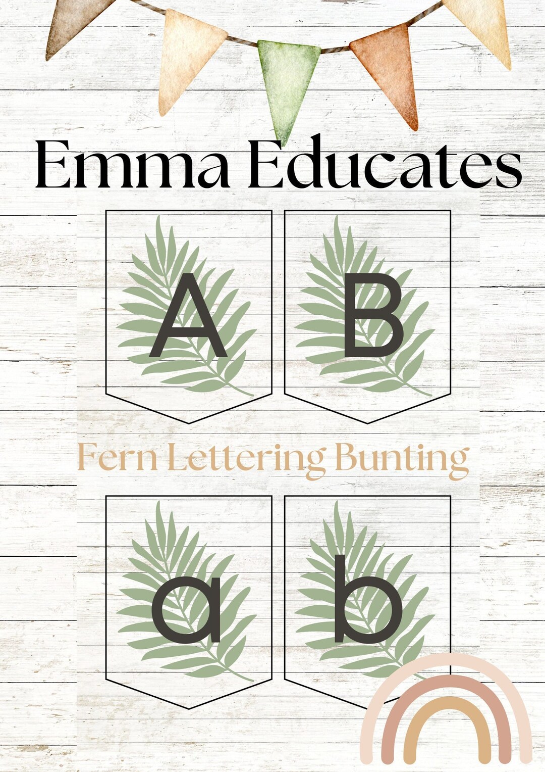 Fern Lettering R Nature Inspired Fern Lettering Bunting for Nursery's, Classrooms and ...