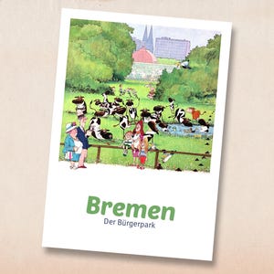 Im Bürgerpark. Postkarte mit Illustration von Volker Ernsting