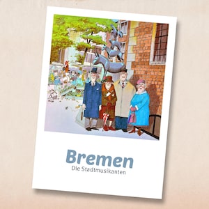 Besuch aus Hamburg. Postkarte mit Illustration von Volker Ernsting, Neuauflage