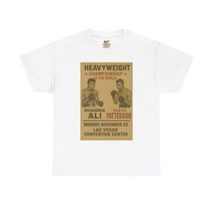 Vintage Boxing Championship Tee, Retro Ali vs Patterson Shirt, Sports Fan Gift, Unisex Heavy Cotton Shirt, Unique Sports Apparel