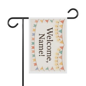 Personalized Garden Banner, Custom Welcome Flag, Outdoor Decor, Housewarming Gift, Seasonal Decoration