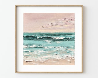 Windy Day Seascape Art Print | Coastal painting reproduction | Wall Art | Birthday gift | Free Shipping from the UK, EU, US