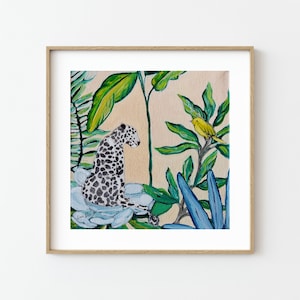 Leopard art print | Jungle | tropical Illustration | cheetah | wall art | contemporary | Free Shipping from the UK, EU, US & Aus