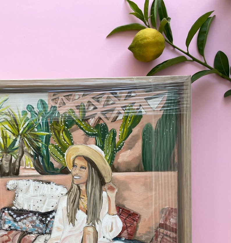 Morocco Travel / Framed Original Artwork in Oil on Canvas / Oil