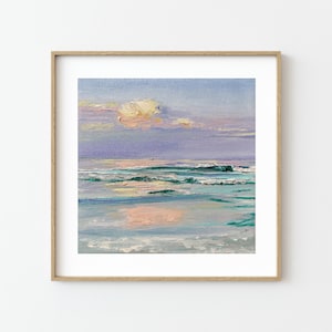 Purple Dusk art print | Coastal art | Seascape | Wall Art | Ocean painting | Sunset | Geclee print | Free Shipping from the UK, EU, US & Aus
