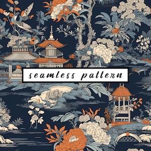 Naadloos patroon, naadloos chinoiserie patroon, chinoiserie behang, chinoiserie mok, chinoiserie t-shirt patroon, chinoiserie mok patroon