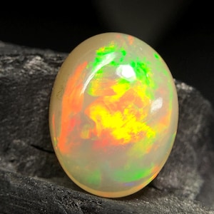 Rainbow Fire Ethiopian Opal Cabochon: 14.80x11.50mm Loose Gemstone