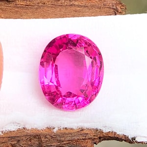 Fuscia Pink Natural Rubellite Tourmaline, Natural Pink Rubellite Tourmaline Oval, Vibrant Pink Rubellite Oval, Faceted Tourmaline, 1.25 Cts