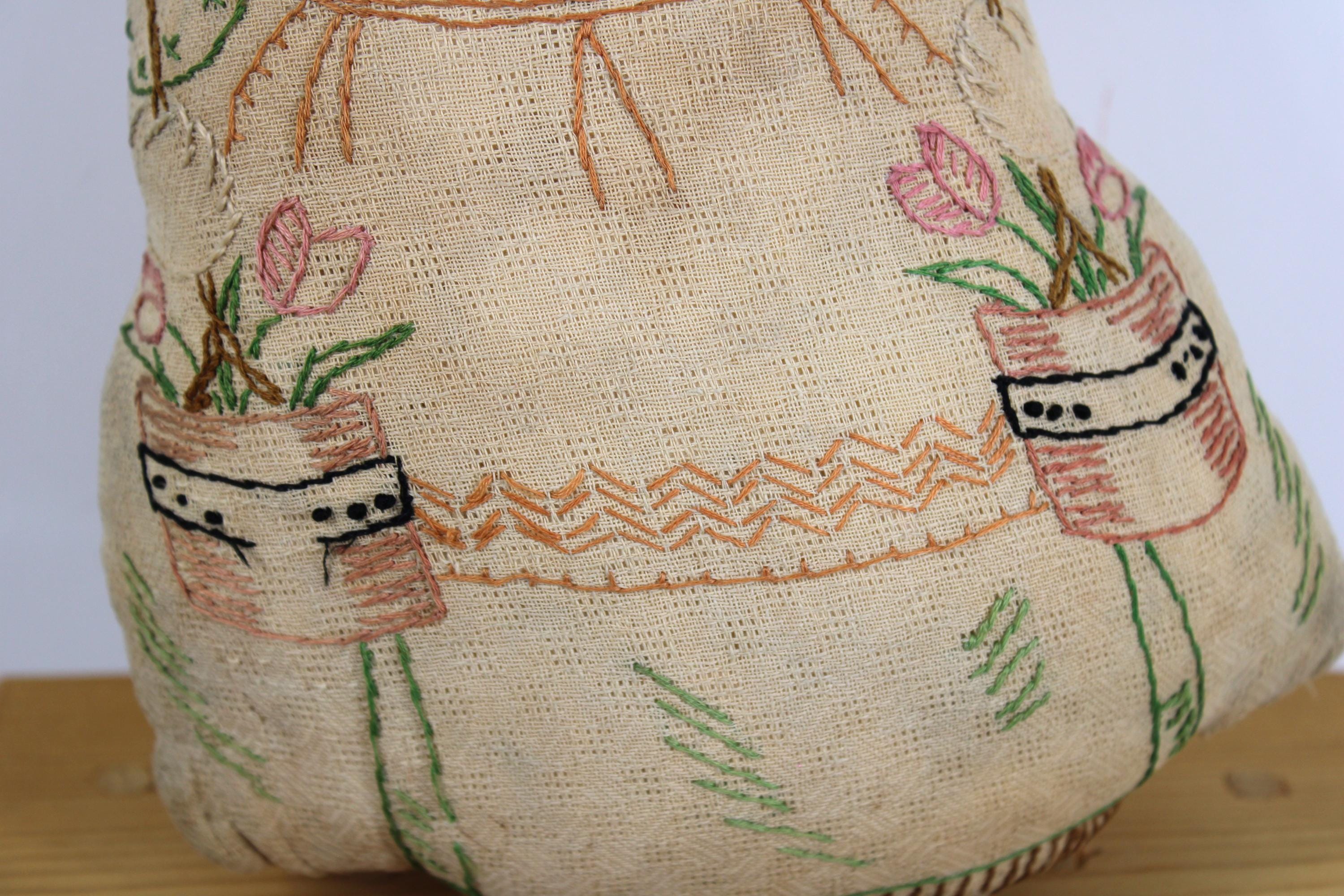 Vintage, Antique Handmade, Rag Doll, Embroidered Cloth, Americana ...