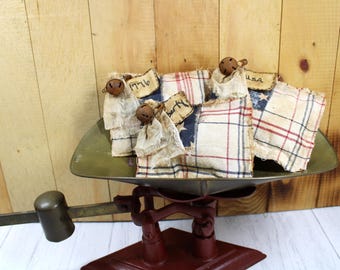 Primitive American Flag Bowl Fillers, 4th of July Tier Tray Decor, Set of 3