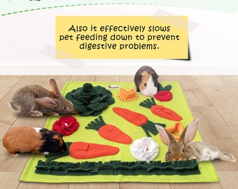 Rabbit Forage Mat, Bunny Toy - Snuffle Mat For Guinea Pig, Toy For Small Pet Enrichment Mind Stimulating Boredom Breaker, Interactive Mat