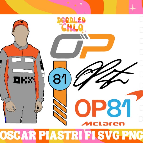 OSCAR PIASTRI FORMULA 1 Svg Png Cutting Files | F1 svg McLaren OP81 Motorsport Svgs