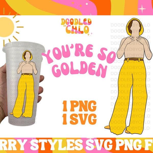 HARRY STYLES You're So Golden Png Svg Cutting Files for Cricut | Cold Cup Svg Layered Svg Fine Line Golden Love On | HSLOT