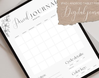 Period Journal Menstrual Cycle Tracker Period Calendar Happy Planner PDF Printable Digital