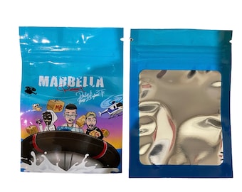 MARBELLA | Empty Mylar Zip Lock Design Packs Smell Proof Food Storage Bags Pouches 7x10cm