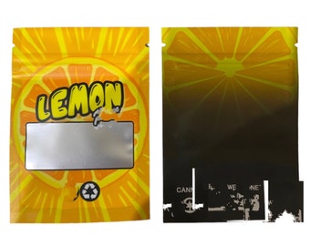 CITRON | Emballage californien vide avec fermeture à glissière en mylar, sacs de conservation des aliments résistants aux odeurs, 7 x 10 cm