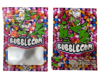 BUBBLEGUM / VUOTO CALIFORNIANO Confezione Mylar Con chiusura a zip Design Confezioni Sacchetti per alimenti a prova di odore Sacchetti 7x10 cm