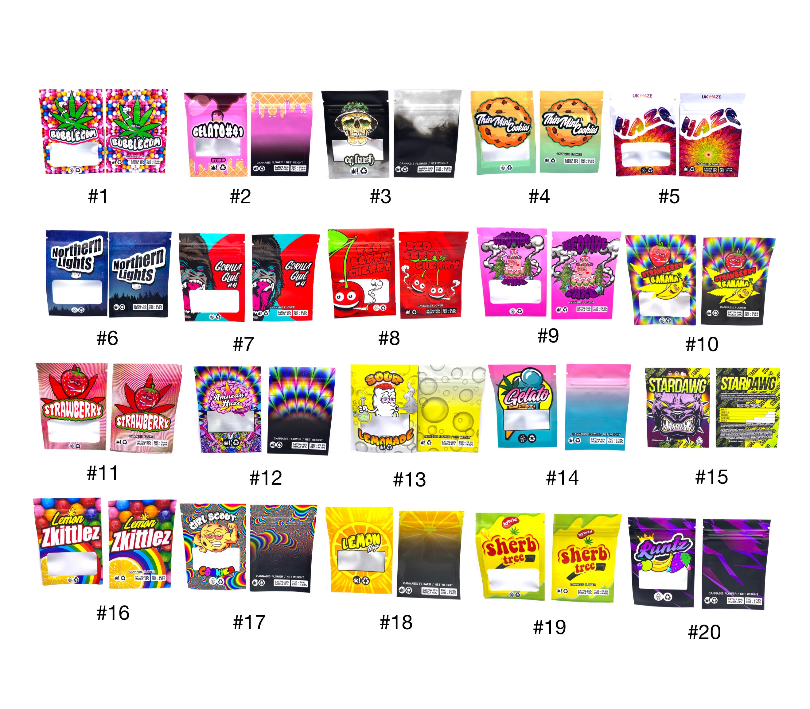 50x Cali Empty Smell Proof Packs Mylar Cookies Bags Etsy UK