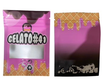 GELATO 41 | EMPTY CALIFORNIAN Packaging Mylar Zip Lock Design Packs Smell Proof Food Storage Bags Pouches 7x10cm