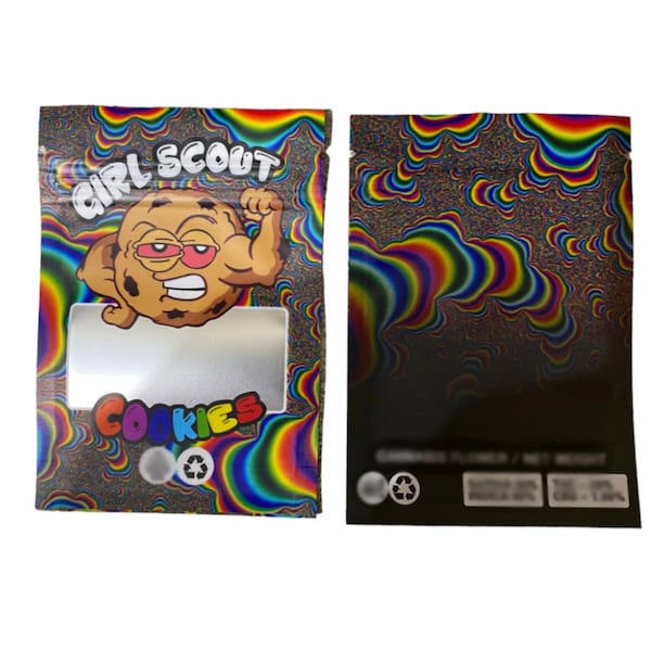 MÄDCHEN SCOUT | Leere Verpackung Mylar Zip Lock Design Packs Geruch Beweis Lebensmittel Aufbewahrungsbeutel Beutel 7x10cm