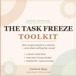 Procrastination & Task Freeze Printable Workbook — 5-Minute Unstick Ritual for High-Stakes Work