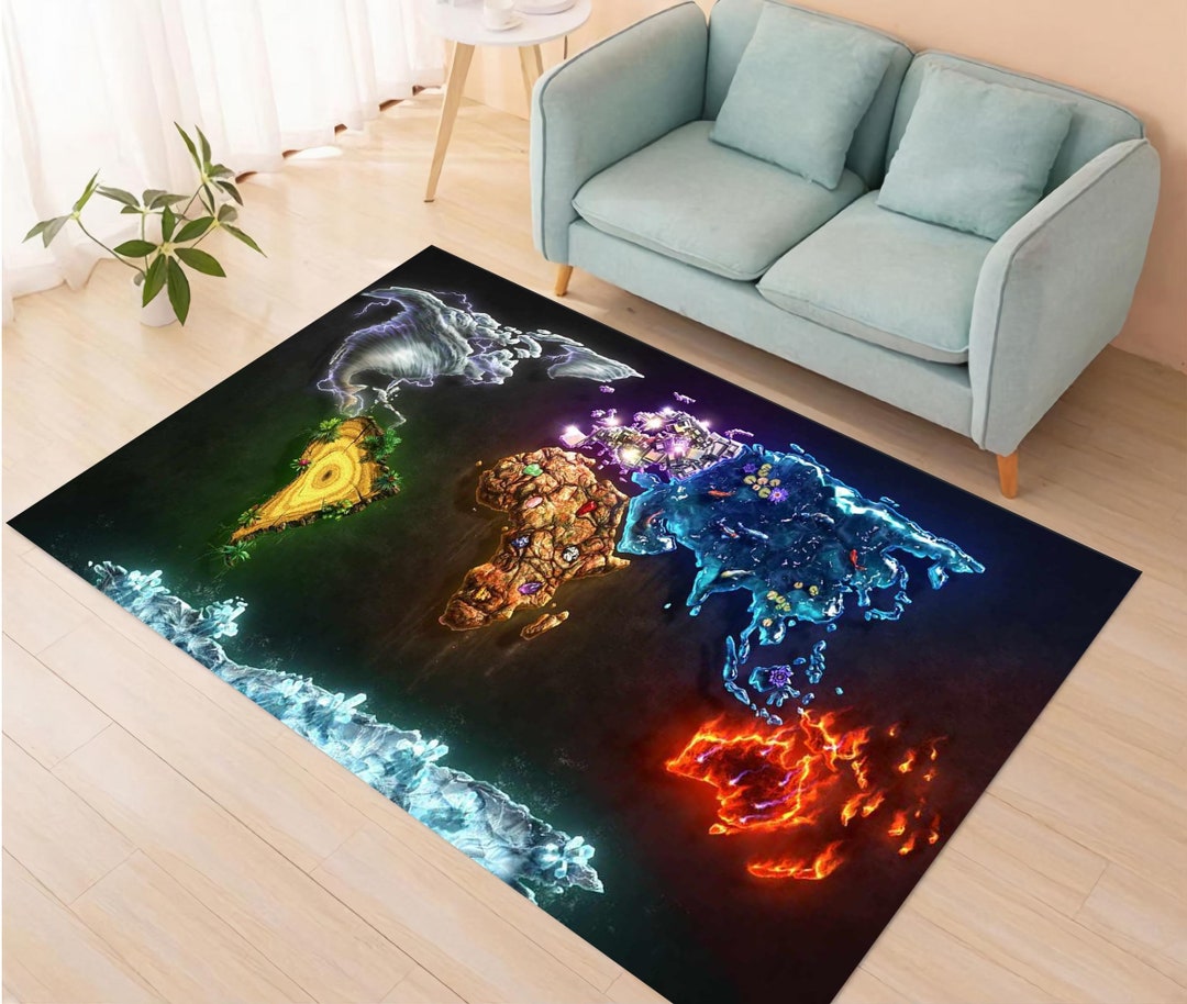 World Map Rug Map Pattern Rugliving Room Rugarea Rugworld - Etsy