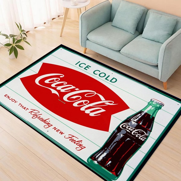 Ice Coca Cola Rug,Coca Cola Design Rug,Original Taste rug,Coke Gift,Living Room Rug,Area Rug,Coca cola Retro,Home Decor,Decorative Rug