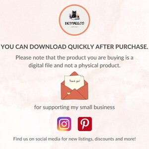May include: A digital product announcement with a watercolor background. The image includes the text "YOU CAN DOWNLOAD QUICKLY AFTER PURCHASE" and "Please note that the product you are buying is a digital file and not a physical product."