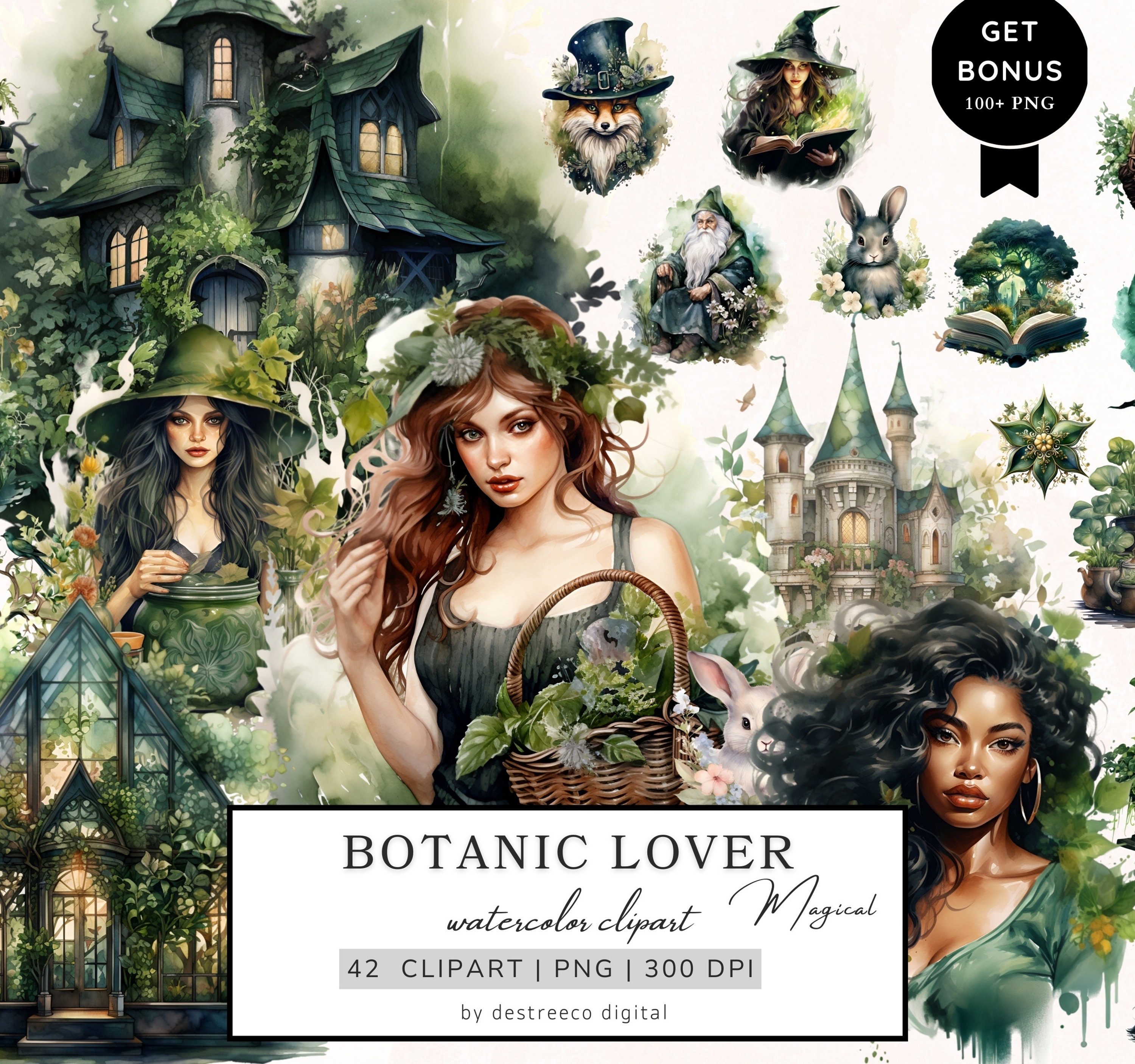 Botanic Lover Clipart Bundle, Spring Clipart, Wildflowers Clipart ...