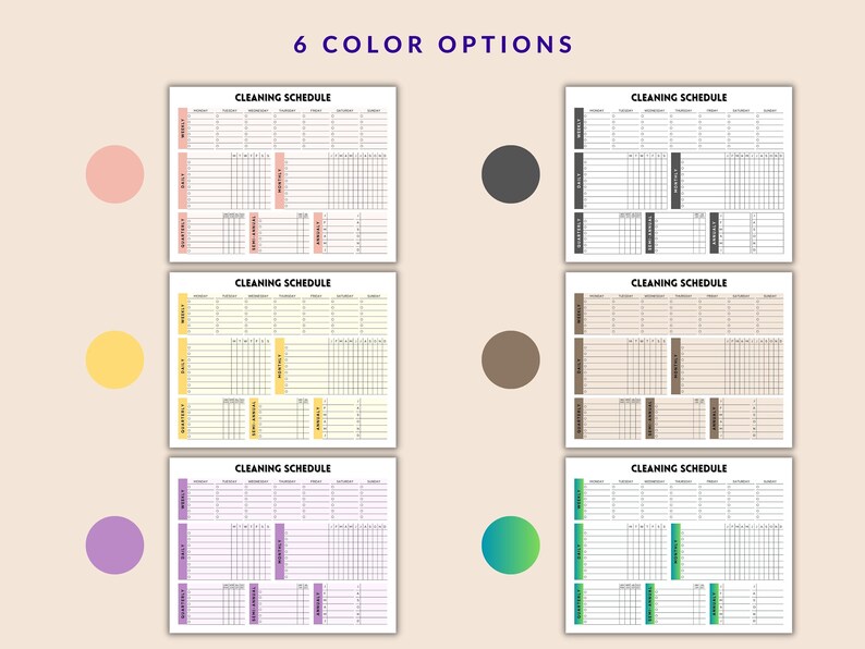 Editable Cleaning Schedule Printable Cleaning Checklist Weekly Monthly ...