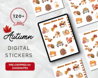 Adesivos digitais de outono | Adesivos de outono pré-recortados | Adesivos para Goodnotes | Adesivos para planners digitais | Adesivos PNG de outono | Adesivos para iPad