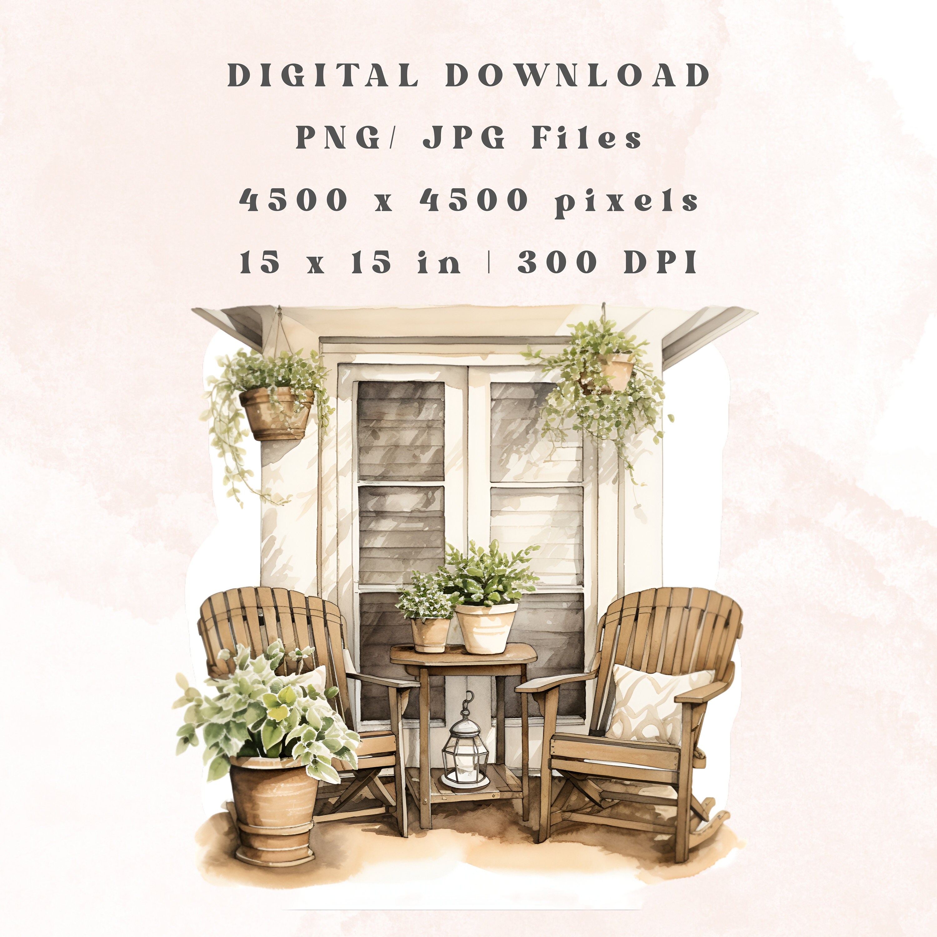 Cozy Porch Clipart Bundle, Cottage Home Decor, Interior Design Graphics ...