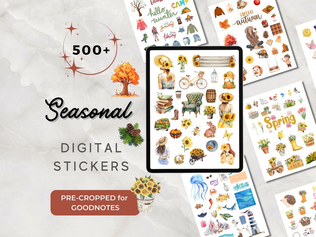 Seasonal Digital Stickers Goodnotes Stickers | Digital Planner Stickers ...