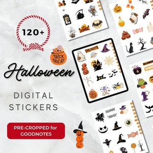 Halloween Digital Stickers, Digital Planner Stickers for Goodnotes, Digital Book Stickers, Png Stickers, Halloween Stickers, Ipad Stickers