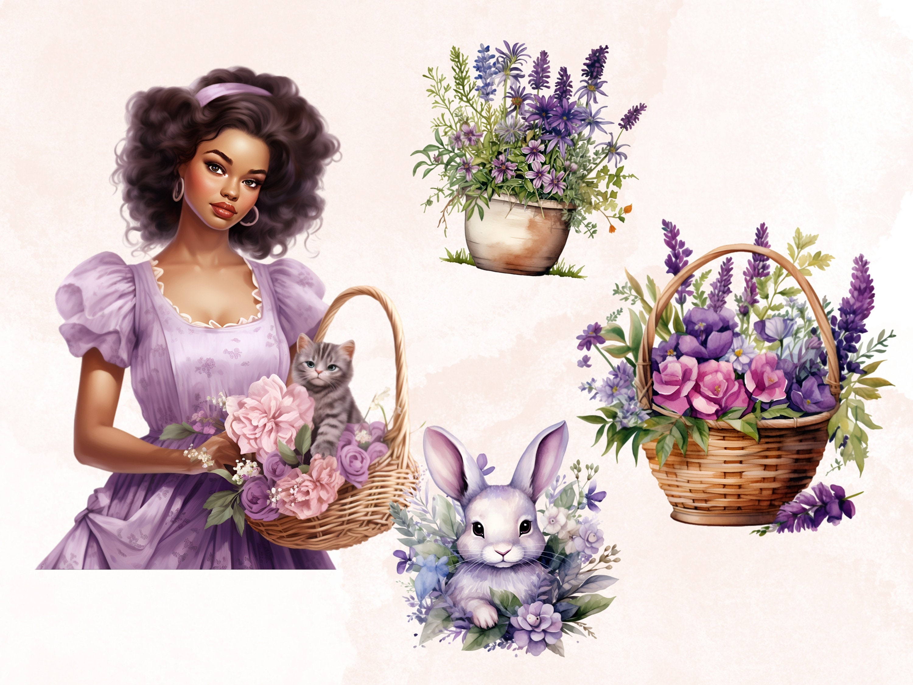 Watercolor Botanic Lover Clipart, Garden Clipart, Botanical Clipart ...