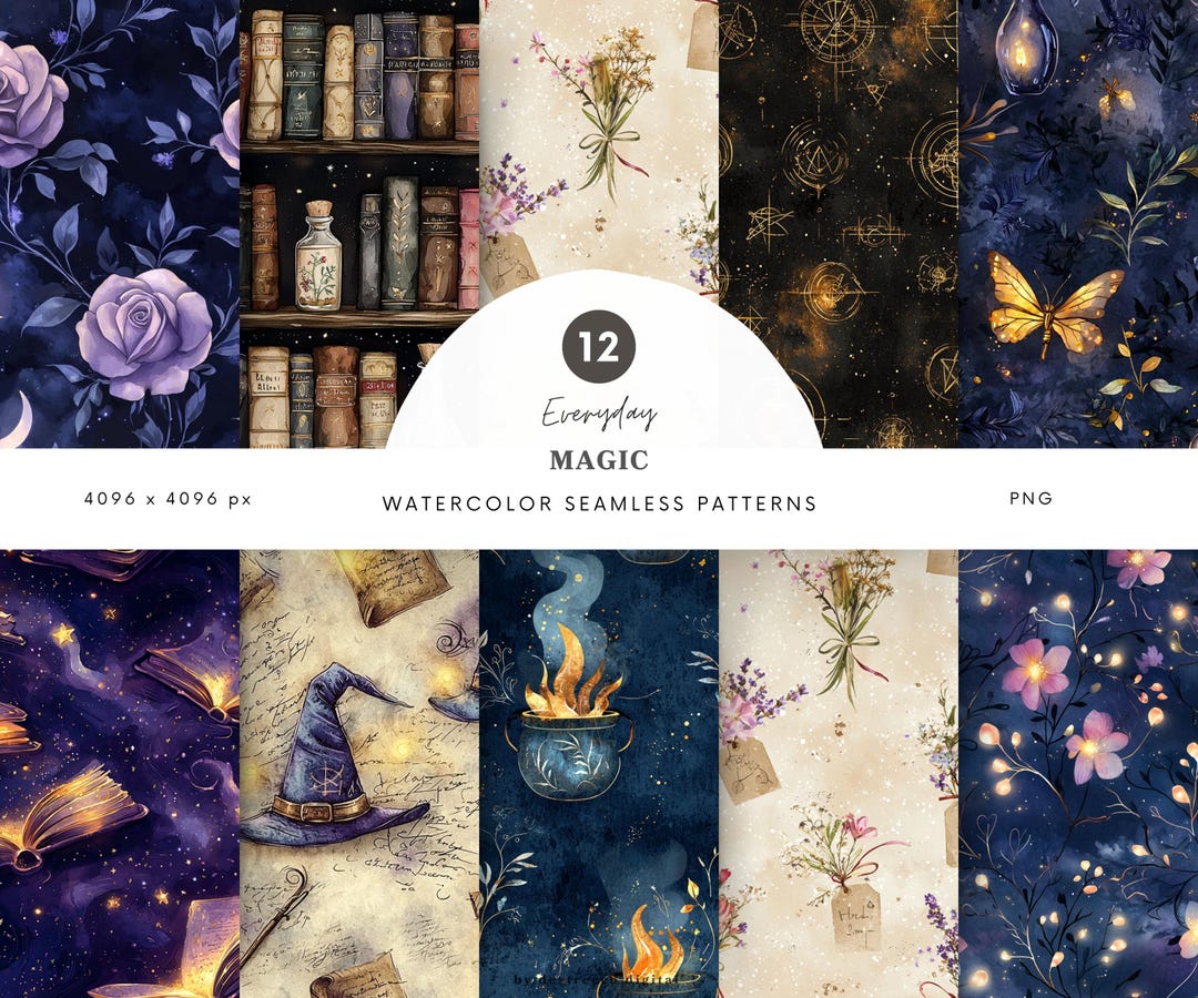 Everyday Magic Seamless Patterns, Magic Patterns, Fantasy Patterns ...