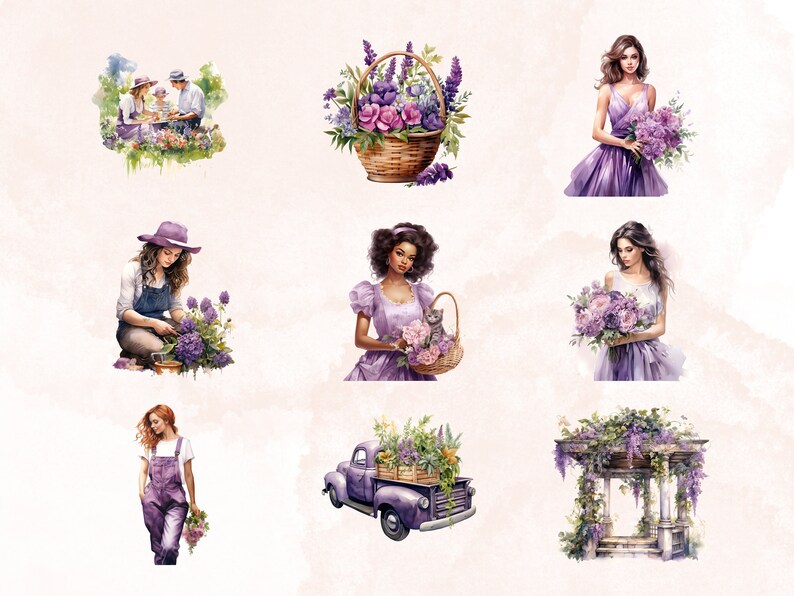 Watercolor Botanic Lover Clipart, Garden Clipart, Botanical Clipart ...